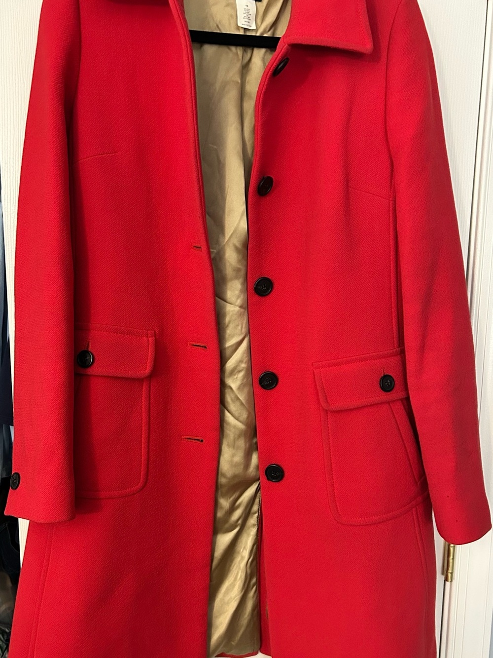 J. Crew Red Wool trench Coat